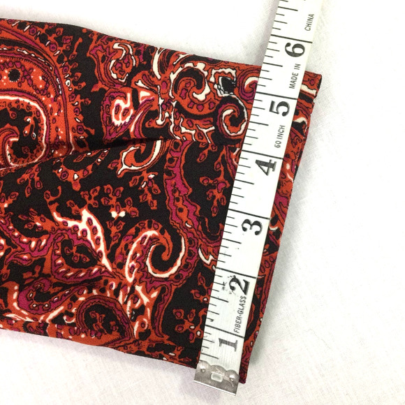 Talbots Petite Boat Neck Elbow Sleeve Burnt Orange Paisley Tie Midi Dress 12P - Picture 12 of 15